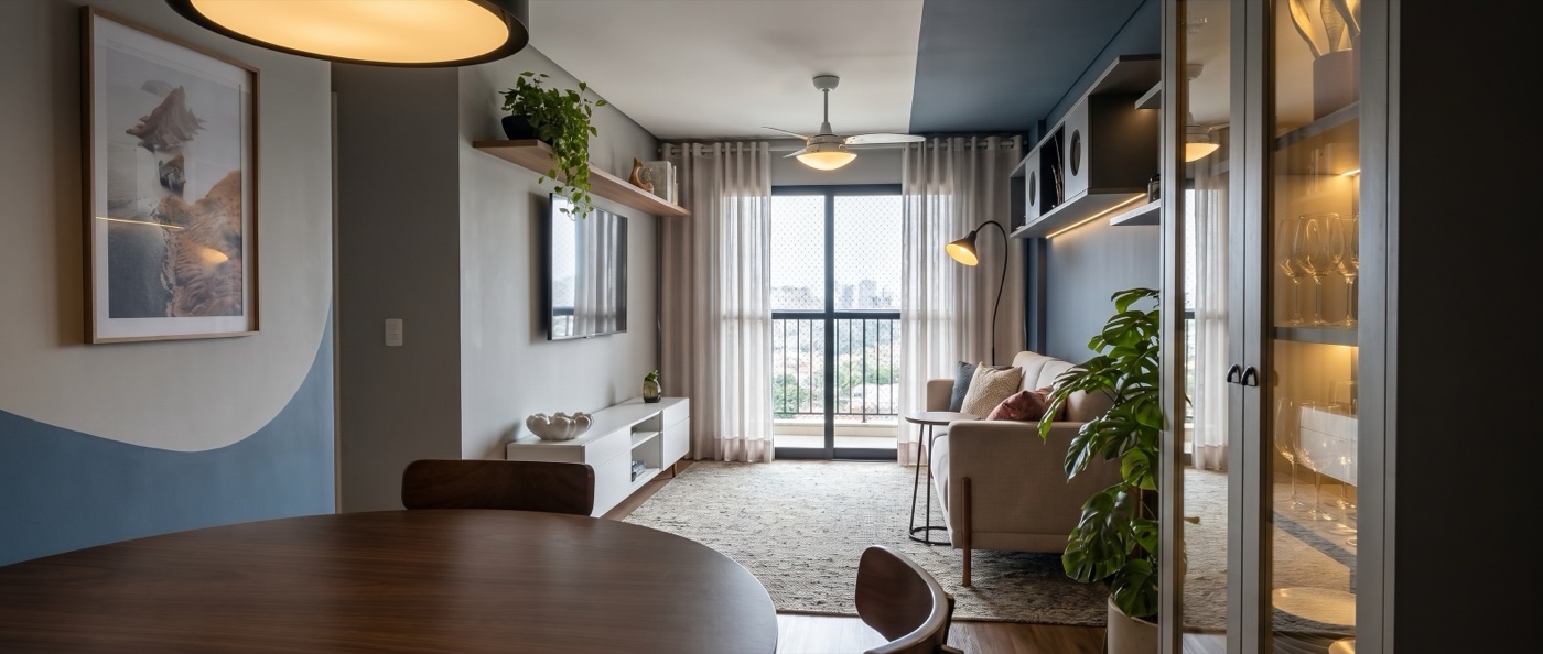 Ambiente residencial projetado pela Pecan Studio